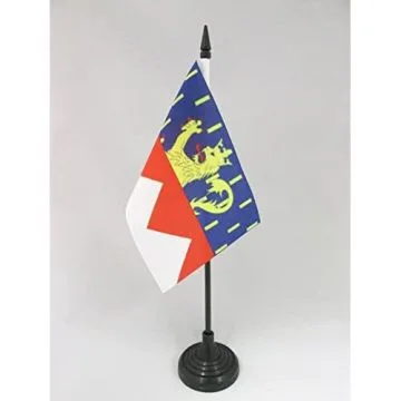 DRAPEAU DE TABLE JURA 15x10cm - PETIT DRAPEAUX DE BUREAU DÉPARTEMENT JURACIEN 10 x 15 cm