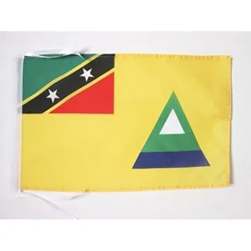 DRAPEAU NIÉVÈS INDÉPENDANTISTE 45x30cm - PAVILLON DE NEVIS 30 x 45 cm haute qualité