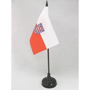 DRAPEAU DE TABLE THURINGE 15x10cm - PETIT DRAPEAUX DE BUREAU THÜRINGEN - LAND ALLEMAGNE 10 x 15 cm