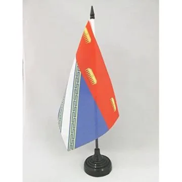 DRAPEAU DE TABLE ARDENNES 21x14cm - PETIT DRAPEAUX DE BUREAU DÉPARTEMENT FRANÇAIS - CHAMPAGNE-ARDENNE 14 x 21 cm