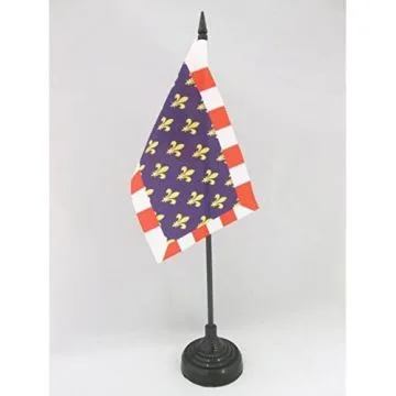 DRAPEAU DE TABLE PROVINCE DE TOURAINE 15x10cm - PETIT DRAPEAUX DE BUREAU TOURS - FRANCE 10 x 15 cm