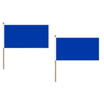 DRAPEAU UNICOLORE BLEU 45x30cm HAMPE en bois - LOT DE 10 DRAPEAUX DE COULEUR BLEUR 30 x 45 cm
