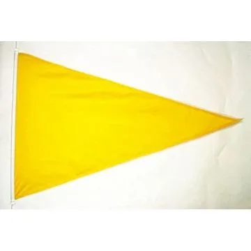 DRAPEAU PLAGE JAUNE TRIANGLE 225x150cm - DRAPEAU FLAMME DE BAIGNADE JAUNE 150 x 225 cm Spécial Extérieur - DRAPEAUX