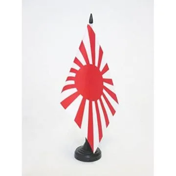 DRAPEAU DE TABLE JAPON WWI 21x14cm - PETIT DRAPEAUX DE BUREAU JAPONAIS 14 x 21 cm