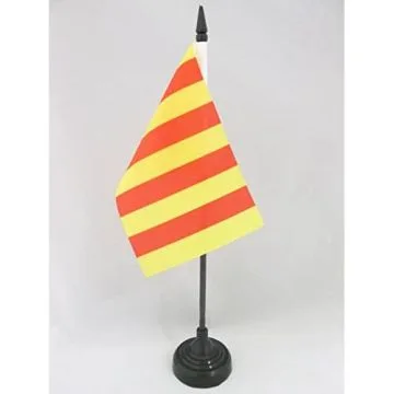 DRAPEAU DE TABLE COMTÉ DE FOIX 15x10cm - PETIT DRAPEAUX DE BUREAU PROVINCE FRANCE - ARIÈGE 10 x 15 cm