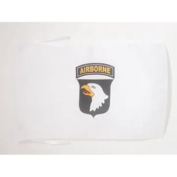 DRAPEAU USA AIRBORNE BLANC AVEC AIGLE 45x30cm - PAVILLON AMÉRICAIN ? ARMÉE ETATS-UNIS  30 x 45 cm haute qualité