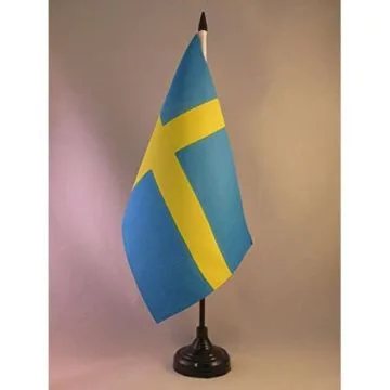 DRAPEAU DE TABLE SUÈDE 22x15cm - GRAND DRAPEAUX DE BUREAU SUÉDOIS 15 x 22 cm