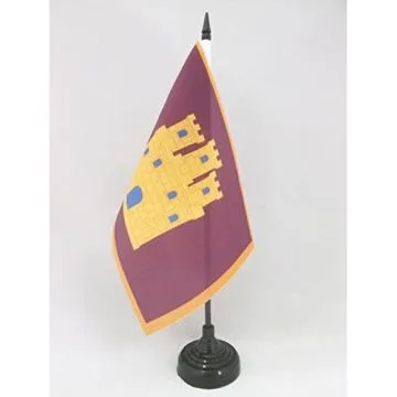 DRAPEAU DE TABLE CASTILLE INDÉPENDENTISTE 21x14cm - PETIT DRAPEAUX DE BUREAU RÉGIONALISTE CASTILLAN - CASTILLA 14 x 21 cm