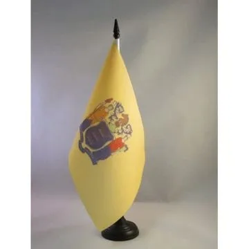 DRAPEAU DE TABLE NEW JERSEY 21x14cm - PETIT DRAPEAUX DE BUREAU ETAT AMÉRICAIN - USA - ETATS-UNIS 14 x 21 cm
