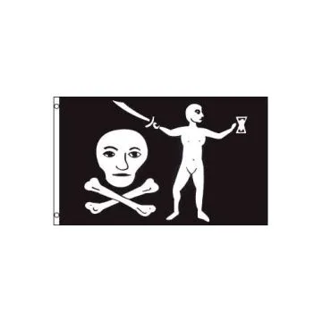 DRAPEAU PIRATE CAPITAINE DULAIEN 150x90cm - DRAPEAU CORSAIRE TÊTE DE MORT 90 x 150 cm - DRAPEAUX