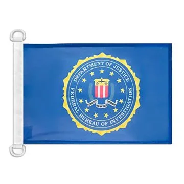 Pavillon nautique FBI des Etats-Unis 45x30 cm Anneaux Plastiques