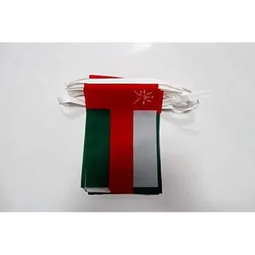 Guirlande 6 mètres 20 Drapeaux Oman 21x15 cm - Drapeau omanais 15 x 21 cm