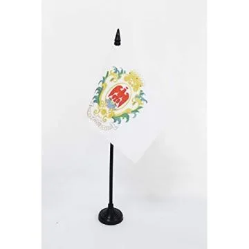 DRAPEAU DE TABLE VILLE DE NICE 15x10cm - PETIT DRAPEAUX DE BUREAU DE NICE 10 x 15 cm