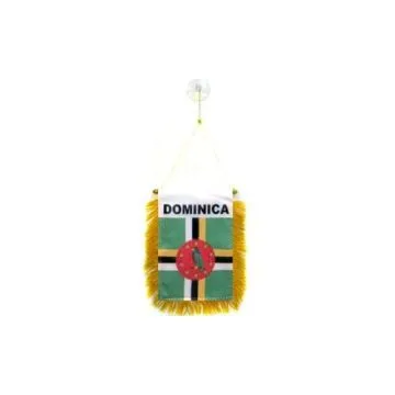 FANION DOMINIQUE 15x10cm - Mini drapeau DOMINIQUAIS 10 x 15 cm spécial voiture - Bannière