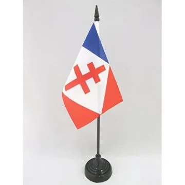 DRAPEAU DE TABLE FORCES NAVALES FRANÇAISES LIBRES 15x10cm - PETIT DRAPEAUX DE BUREAU MARINE MILITAIRE FRANCE 10 x 15 cm