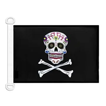 Pavillon nautique Pirate Maquillé 45x30 cm Anneaux Plastiques