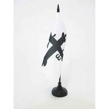 DRAPEAU DE TABLE ROYAUME DES ASTURIES 718-910 15x15cm - PETIT DRAPEAUX DE BUREAU ASTURIEN 15 x 15 cm