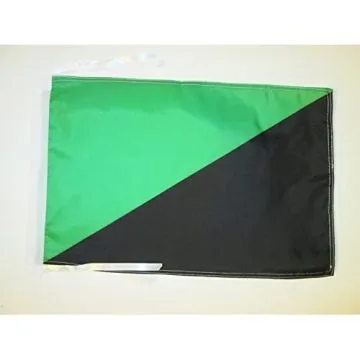DRAPEAU ANARCHO-PRIMITIVISME 45x30cm - PAVILLON ANARCHISME VERT EN ANARCHIE 30 x 45 cm haute qualité