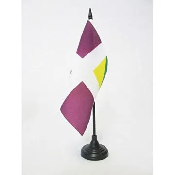 DRAPEAU DE TABLE ORDONNANCE DU RÍ?GIMENT D\'AGÍ?NOIS 1776-1794 15x15cm - PETIT DRAPEAUX DE BUREAU INFANTERIE DU ROYAUME DE FRANCE 15 x 15 cm