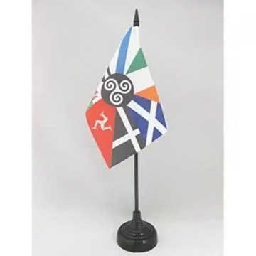 DRAPEAU DE TABLE CELTIQUE MULTI 15x10cm - PETIT DRAPEAUX DE BUREAU CELTE - PAYS CELTES 10 x 15 cm