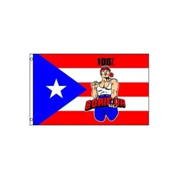 DRAPEAU PORTO RICO 100% BORICUA 150x90cm - DRAPEAU PORTORICAIN - PUERTO RICO 90 x 150 cm - DRAPEAUX