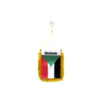 FANION SOUDAN 15x10cm - Mini drapeau SOUDANAIS 10 x 15 cm spécial voiture - Bannière