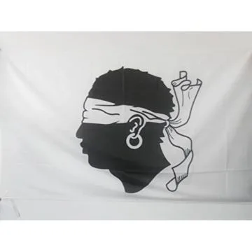 DRAPEAU CORSE ANCIEN AVANT 1755 90x60cm - DRAPEAU CORSICA HISTORIQUE 60 x 90 cm Fourreau pour hampe