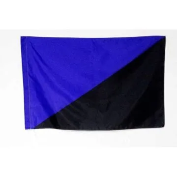 DRAPEAU ANARCHO-TRANSHUMANISME 150x90cm - DRAPEAU ANARCHISTE TRANSHUMANISTE 90 x 150 cm Fourreau pour hampe