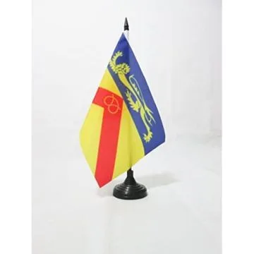 DRAPEAU DE TABLE COMTÍ? DE STAFFORDSHIRE 21x14cm - PETIT DRAPEAUX DE BUREAU COUNTY OF STAFFS. - ANGLETERRE 14 x 21 cm