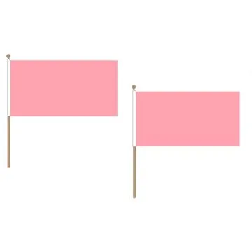 DRAPEAU UNICOLORE ROSE 45x30cm HAMPE en bois - LOT DE 10 DRAPEAUX DE COULEUR ROSE 30 x 45 cm