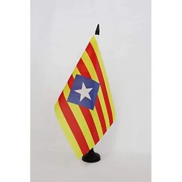 Drapeau de table Catalogne Estelada historique 21x14cm - PETIT Drapeaux DE BUREAU catalan indépendentiste 14 x 21 cm