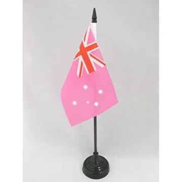 DRAPEAU DE TABLE AUSTRALIE ROSE 15x10cm - PETIT DRAPEAUX DE BUREAU AUSTRALIEN 10 x 15 cm