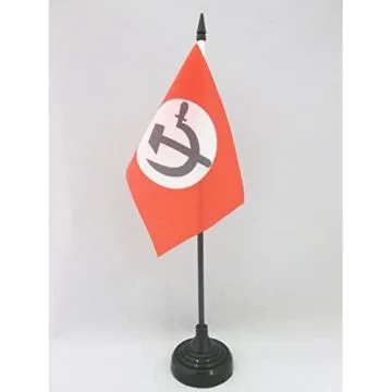 DRAPEAU DE TABLE URSS PARTI NATIONAL BOLCHEVIQUE 15x10cm - PETIT DRAPEAUX DE BUREAU COMMUNISTE 10 x 15 cm