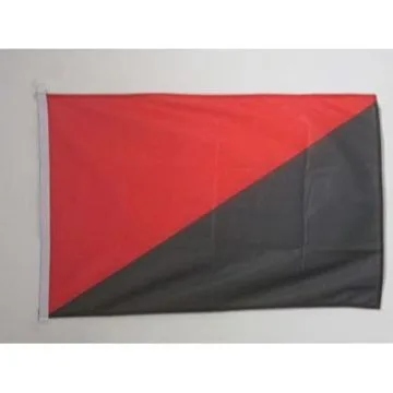 DRAPEAU ANARCHO-SYNDICALISME 90x60cm - DRAPEAU ANARCHIQUE - ANARCHIE 60 x 90 cm Spécial Extérieur - DRAPEAUX