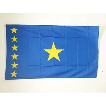 DRAPEAU RÉPUBLIQUE DU CONGO-LÉOPOLDVILLE  150x90cm - DRAPEAU CONGOLAIS 90 x 150 cm - DRAPEAUX