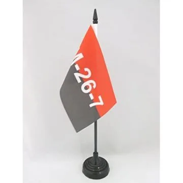 DRAPEAU DE TABLE CUBA MOUVEMENT DU 26 JUILLET 15x10cm - PETIT DRAPEAUX DE BUREAU M-26-7 - FIDEL CASTRO 10 x 15 cm
