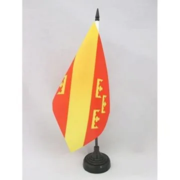 DRAPEAU DE TABLE HAUTE-ALSACE 21x14cm - PETIT DRAPEAUX DE BUREAU ALSACIEN - HAUT-RHIN 14 x 21 cm
