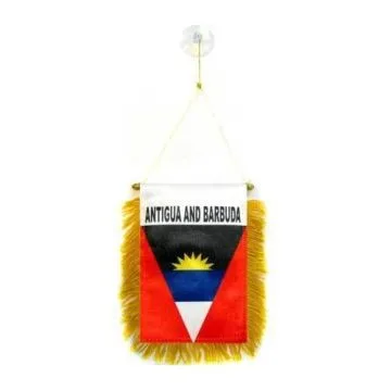 FANION ANTIGUA-ET-BARBADE 15x10cm - Mini drapeau ANTIGUAIS 10 x 15 cm spécial voiture - Bannière