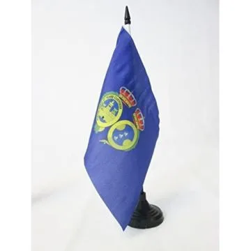 DRAPEAU DE TABLE PROVINCE DE HUELVA 21x14cm - PETIT DRAPEAUX DE BUREAU HUELVA EN ANDALOUSIE 14 x 21 cm