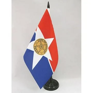 DRAPEAU DE TABLE DALLAS 21x14cm - PETIT DRAPEAUX DE BUREAU VILLE DE DALLAS - TEXAS 14 x 21 cm
