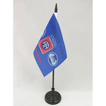 DRAPEAU DE TABLE USA AIRBORNE 82E 15x10cm - PETIT DRAPEAUX DE BUREAU AMÉRICAIN ? ARMÉE ETATS-UNIS 10 x 15 cm