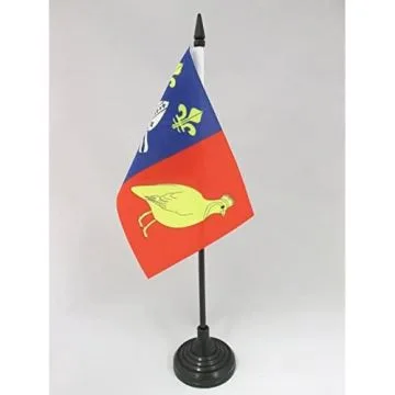 DRAPEAU DE TABLE CHARENTE MARITIME 15x10cm - PETIT DRAPEAUX DE BUREAU DÉPARTEMENT CHARENTAIS 10 x 15 cm