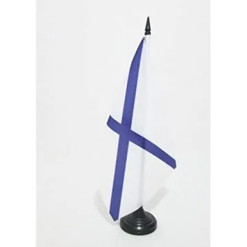 DRAPEAU DE TABLE MARINE DE GUERRE RUSSE 21x14cm - PETIT DRAPEAUX DE BUREAU NAVY RUSSIE 14 x 21 cm