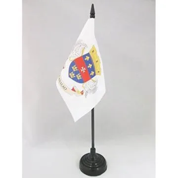DRAPEAU DE TABLE SAINT-BARTHÉLEMY 15x10cm - PETIT DRAPEAUX DE BUREAU DE SAINT BARTHÉLÉMY - FRANCE 10 x 15 cm
