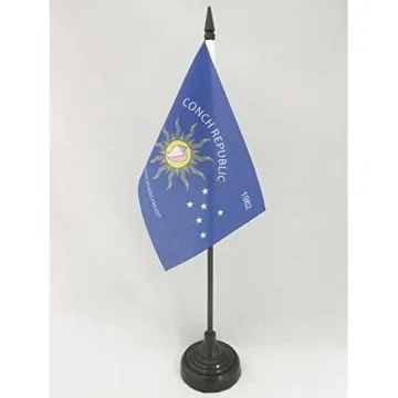 DRAPEAU DE TABLE CONCH REPUBLIC 15x10cm - PETIT DRAPEAUX DE BUREAU KEY WEST 10 x 15 cm