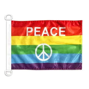 Pavillon nautique Arc-en-Ciel Symbole Paix 45x30 cm Anneaux Plastiques