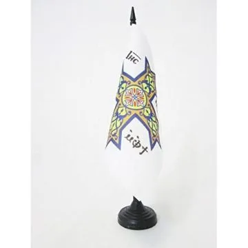 DRAPEAU DE TABLE EGLISE COPTE ORTHODOXE 15x15cm - PETIT DRAPEAUX DE BUREAU DES COPTES 15 x 15 cm