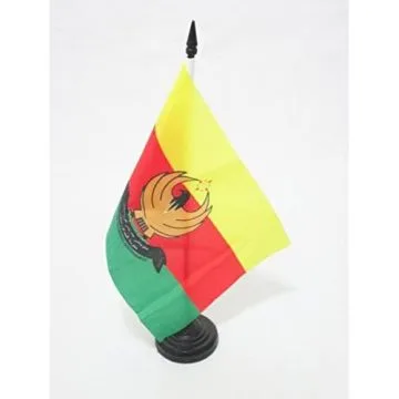 DRAPEAU DE TABLE KURDISTAN SYRIEN 21x14cm - PETIT DRAPEAUX DE BUREAU ROJAVA EN KURDISTAN-OCCIDENTAL 14 x 21 cm