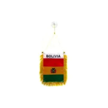 FANION BOLIVIE 15x10cm - Mini drapeau BOLIVIEN 10 x 15 cm spécial voiture - Bannière