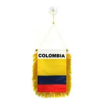 FANION COLOMBIE 15x10cm - Mini drapeau COLOMBIEN 10 x 15 cm spécial voiture - Bannière